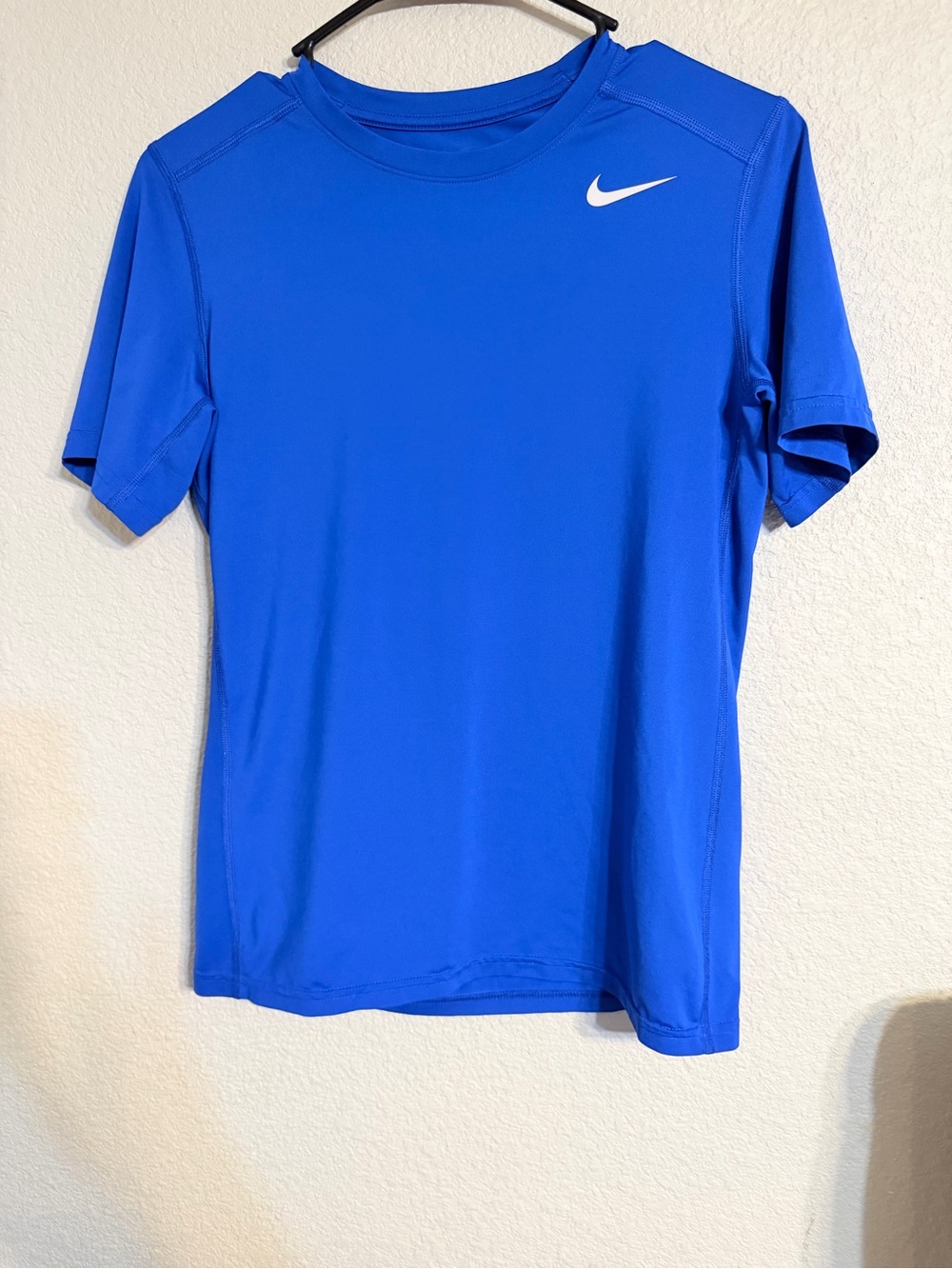 Nike Short Sleeve Performance Tee in Royal Blue with White Swoosh